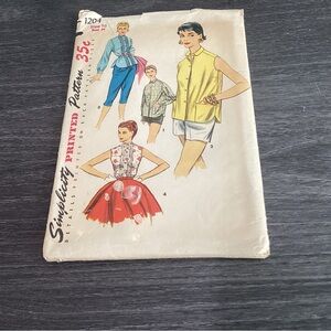 Vtg. Simplicity 1204 Blouse’s Patterns 1950s.  Collectable
